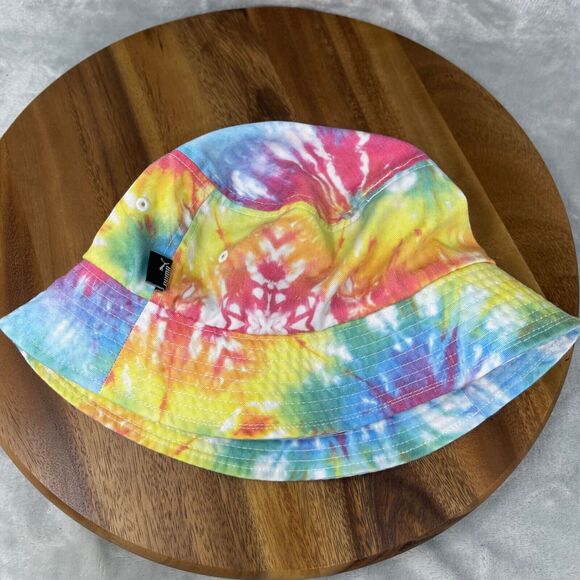 Lot of 2 Bucket Hats Tie Dye Floral Embroidered Cotton Summer Vacation Hippie - Picture 8 of 16